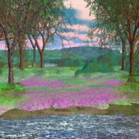 Floral Cove Forest Landscape 3d model