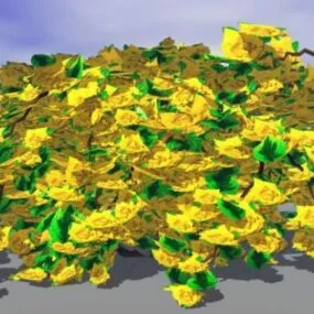 Yellow Flowering Ivy Bushes 3d model
