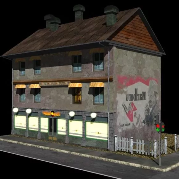 Chinese Ancient Corridor Building 3d model