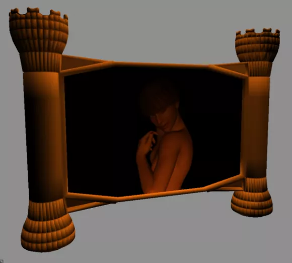 Chinese Window Frame Square Shape 3d model