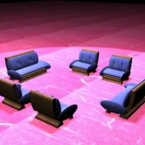 Furniture Upholstered Sofa Set 3d model