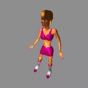 Cartoon Girl On Sport Fashion 3d model