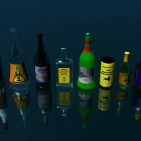 Liquors Wine Bottle 3d model