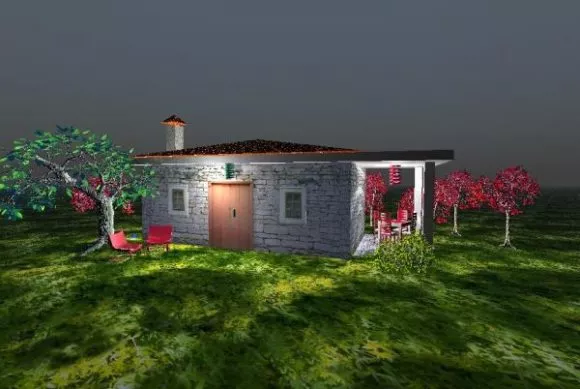 Old Rock Temple Building 3d model