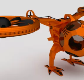 Futuristic Helicopter Drone Style 3d model
