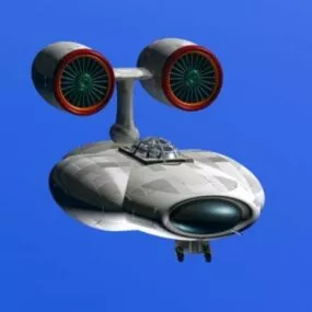 Hoovercraft Futuristic Spaceship 3d model