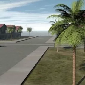 House Complex Building With Landscape 3d model