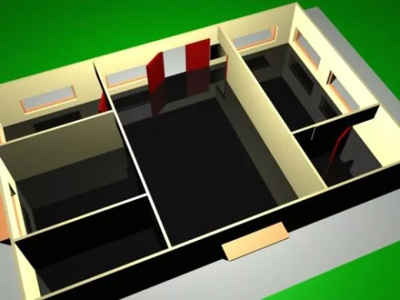 Modern House Two Storey Building 3d model