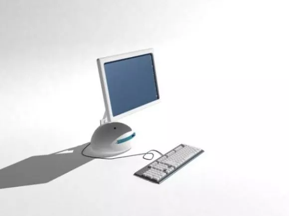 Black White Keyboard Computer Gadget 3d model