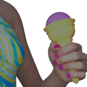 Girl Character With Ice Cream Cone 3d model