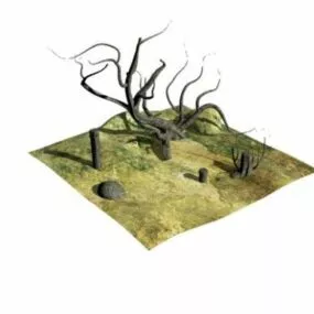 Desert Part Terrain Landscape 3d model