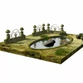Mediaeval Castle Garden Decoration 3d model