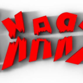 Red Text Decoration 3d model