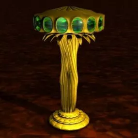 Golden Base Lamp Jade Shade 3d model