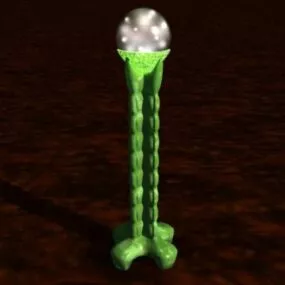 Table Lamp Jade Stone Carved 3d model