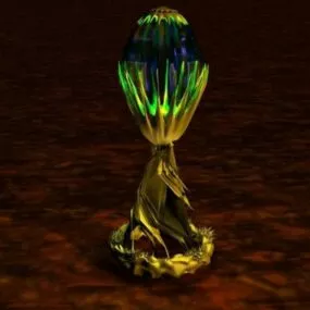 Golden Lamp Trophy Shape 3d model