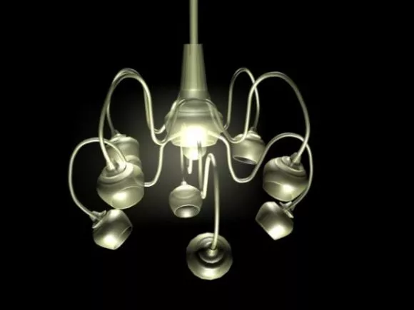 Glass Shade Light Chandelier 3d model Glass Shade Light Chandelier 3d model