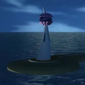 Modern Lighthouse Building 3d model