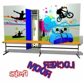 Locker Room Furniture Set 3d model