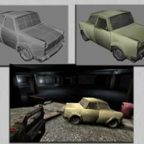 Wrecked Car Set 3d model