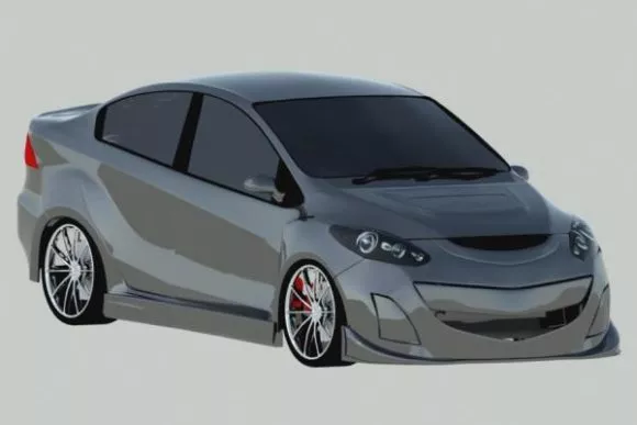 Mazda 2 Car Vehicle 2010 3d model Mazda 2 Car Vehicle 2010 3d model