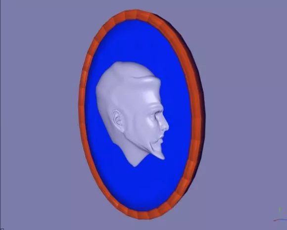 Coin Money With Face Carved 3d model Coin Money With Face Carved 3d model