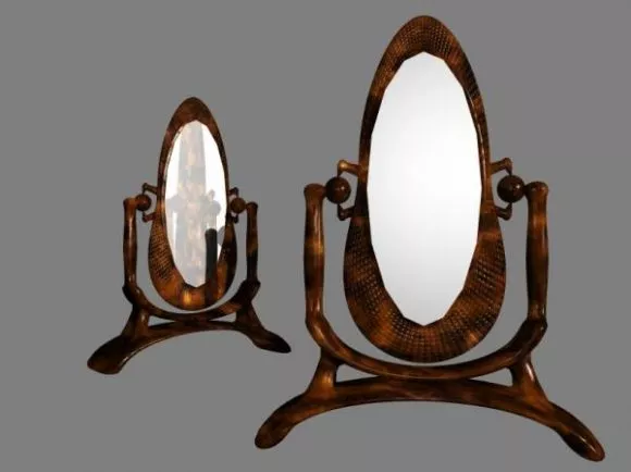 Frame Mirror Wooden Border 3d model