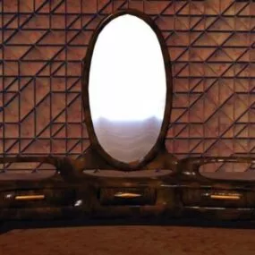 Oval Mirror With Stand 3d model