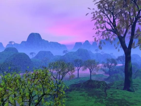 Misty Forest Landscape 3d model Misty Forest Landscape 3d model