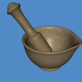 Kitchen Mortar And Pestle 3d model