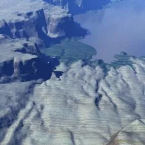 Mountain With Snow Landscape 3d model