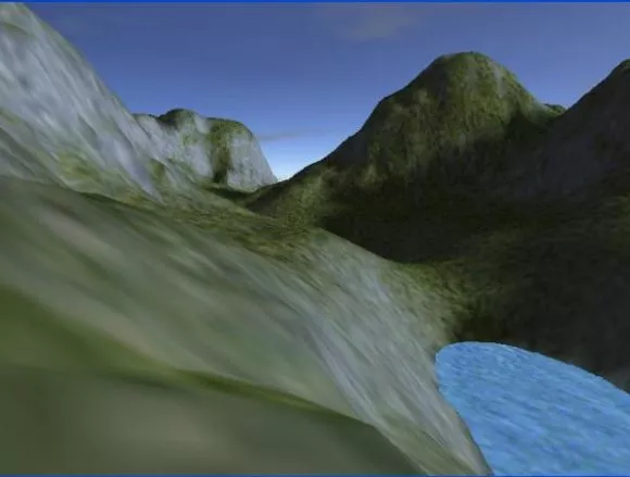 Simple Lake Landscape With Trees 3d model