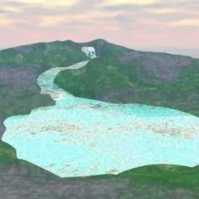 Jungle Stream Landscape 3d model