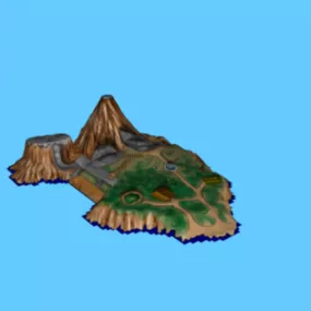 Island With Mountain 3d model
