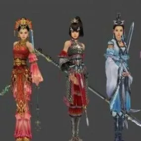 Ancient Chinese Anime Girl Character 3d model
