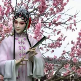 Beautiful Chinese Girl Character 3d model