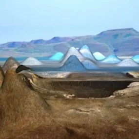 Mountain Landscape With Station Base 3d model