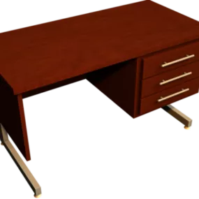 Office Desk With Under Cabinet 3d model
