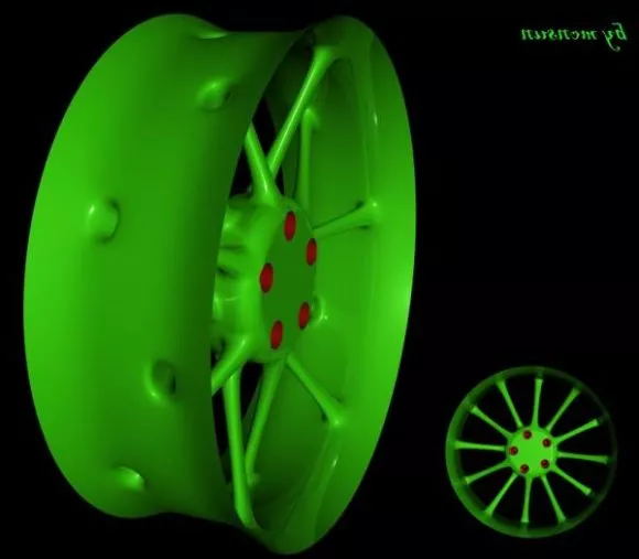Modern Chrome Car Rim 3d model