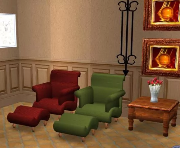 Two Swivel Chair 3d model