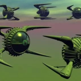 Futuristic Sphere Drone Spaceship 3d model
