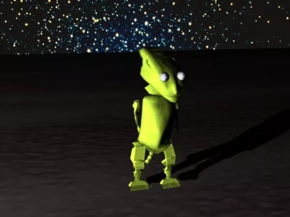 Alien Character With Spacecraft 3d model