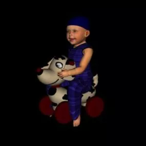 Dog Toy With Kid Boy 3d model