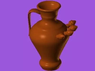 Circle Vase With Dry Branches Decoration 3d model