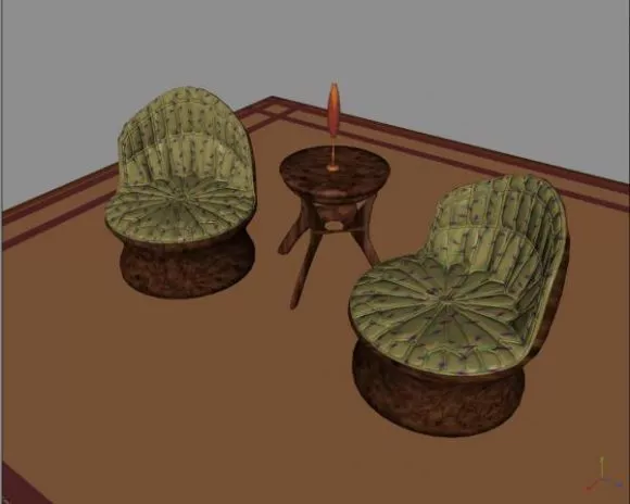 Antique Curved Bedside Table 3d model