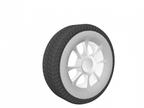 Rims With Rubber Tire 3d model Rims With Rubber Tire 3d model