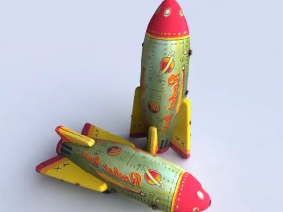 Cartoon Rocket To Mars 3d model Cartoon Rocket To Mars 3d model