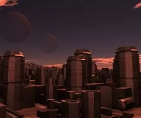 Scifi City Building 3d model