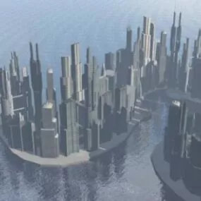 Skyscraper City Building Riverside 3d model