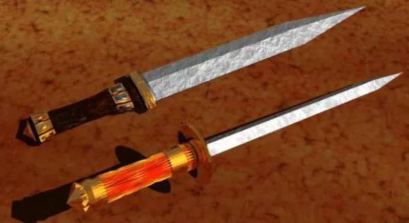 Twin Medieval Sword Weapon 3d model Twin Medieval Sword Weapon 3d model